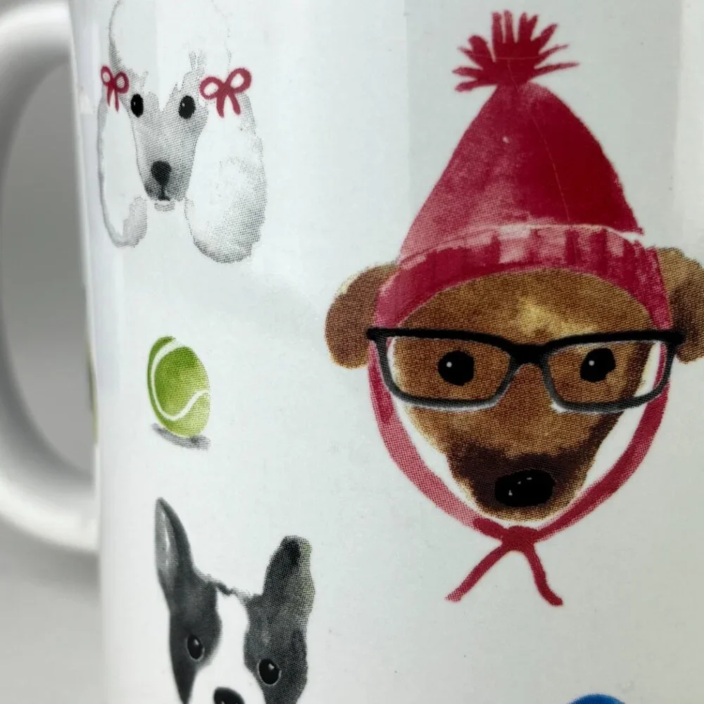 Whimsical Dog with Glasses Sur La Table Mug